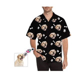 Custom Hawaiian Shirt with Face Dog And Bone Personalise Face Aloha Shirt Gift for Husband/Boyfriend