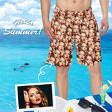 Custom Face Seamless Funny Personalized Photo Men's Elastic Beach Short