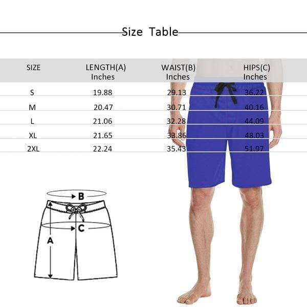 Custom Face Little Flowers Personalized Photo Men's Beach Short-Drawstring Short