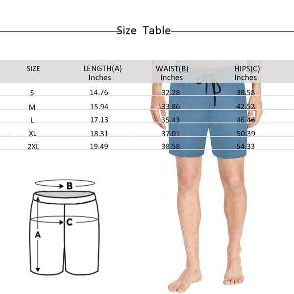 Custom Face Simple Red Heart Men's Quick Dry Swim Shorts, Personalized Funny Swim Trunks