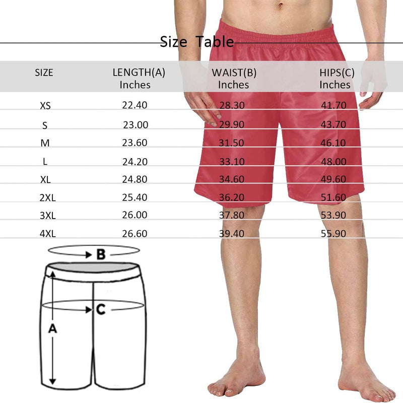 Custom Face Merry Chirstmas Men's Beach Shorts