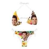 Custom Boyfriend Face Triangle Bikini Personalized Face Sexy Bikini Swimsuit