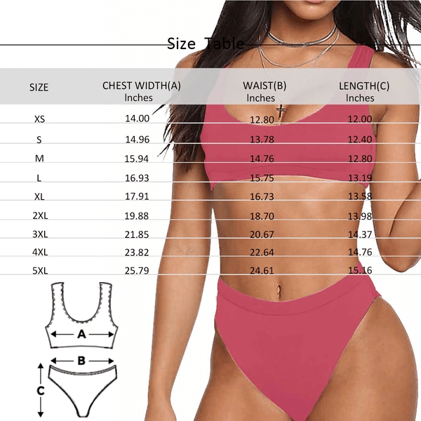 Custom Face Bikini Makes Me Wet Personalized Sport Top & High-Waisted Bikini Swimsuit