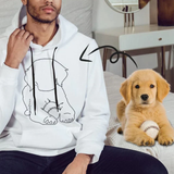 Custom Portrait Outline Shirt, Line Art Photo Shirt For Male, Custom Men's All Over Print Hoodie, Photo Outline Outfit For Pet