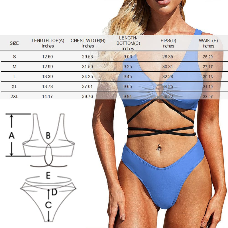 Custom Face Zipper Lover String Bikini Personalized Sexy Bikini Swimsuit for Women