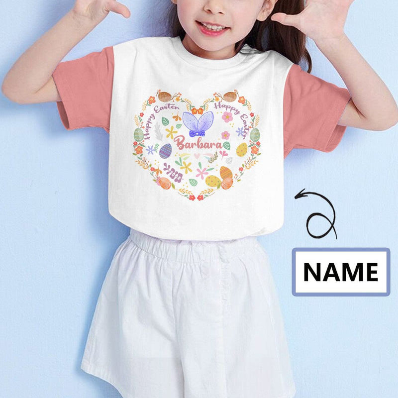 Custom Name Heart Easter Kid's All Over Print T-shirt