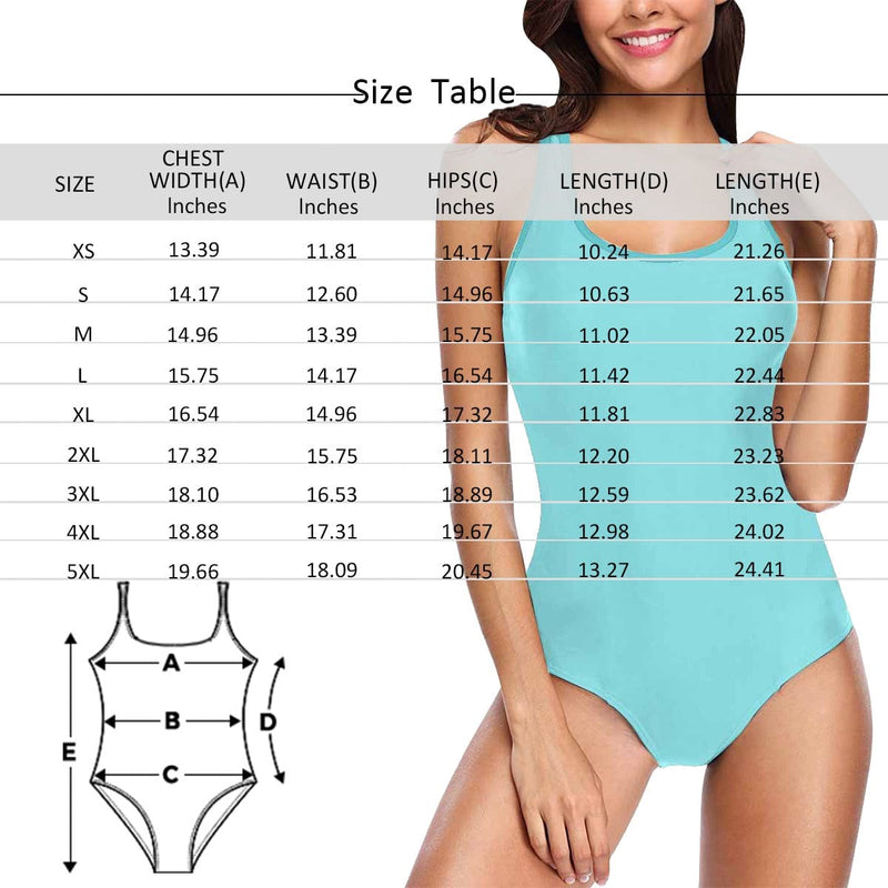 Custom Face Floral Women's One Piece Swimsuit