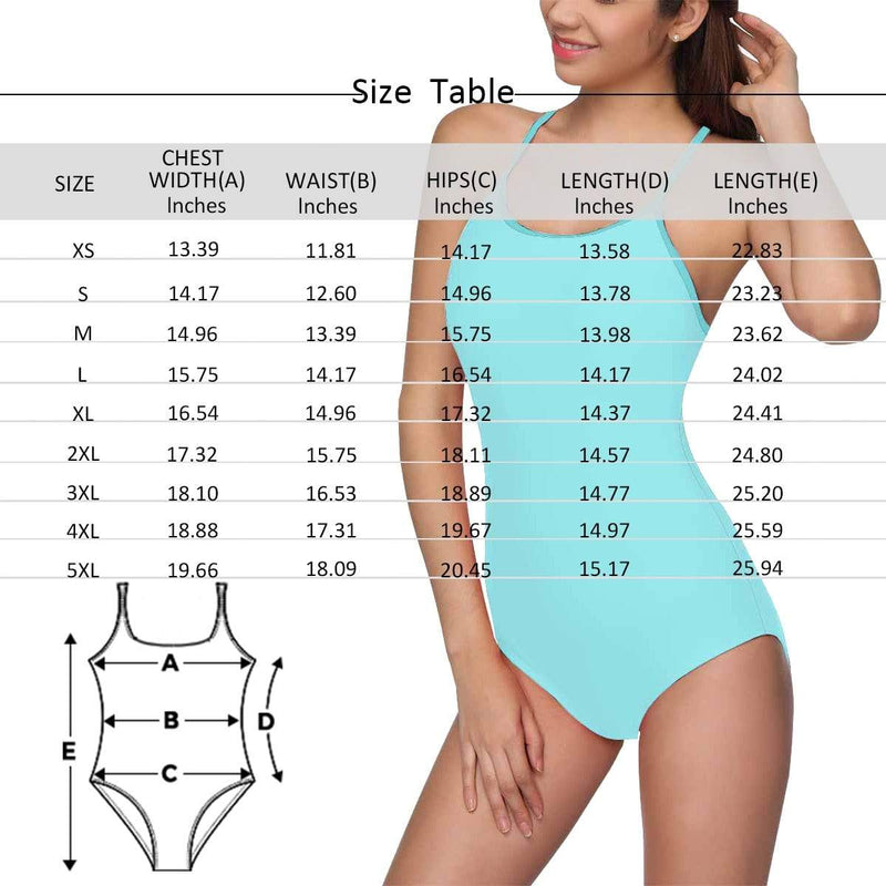 Custom Flag Face Net Swimsuit Personalized Women's Slip One Piece Bathing Suit Celebrate Holiday Party