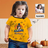 Custom Face&Name Happy Thanksgiving Kid's All Over Print T-shirt