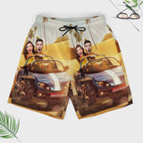 Custom Face Driving Swim Shorts Personalized Face Swim Shorts