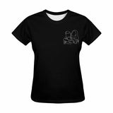 Custom Portrait Outline Shirt, Line Art Photo Shirt For Female, Custom Women's All Over Print T-shirt, Photo Outline Outfit For Couple