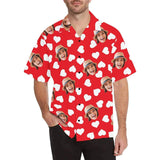 Hawaiian Shirts with Faces on Them XoXo Red Lips Aloha Shirt Birthday Vacation Party Gift for Him