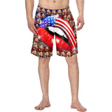 Custom Face Flag Mouth Personalized Photo Men's Elastic Beach Short