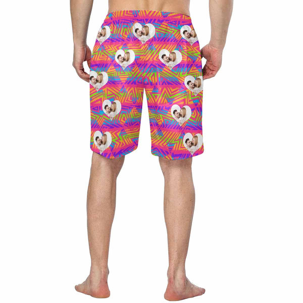 Custom Photo Color Triangle Men's Beach Shorts