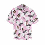 Custom Image Hawaiian Shirt with Face Funny Flamingo Create Your Own Hawaiian Shirt Face Aloha Shirt Gift
