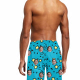 Custom Face Starts Personalized Photo Men's Elastic Beach Short