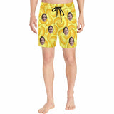 Custom Face Banana Quick-Dry Swim Trunks Men's Bathing Suit