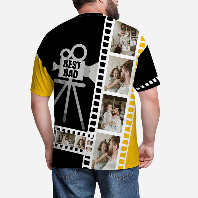 Custom Photo Shirt Best Dad Put Your Face on A Tshirt Personalized Face T Shirt Gift for Birthday Fahter's Day Gift