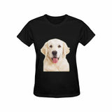 Custom Dog Face Black Classic Women's T-shirt