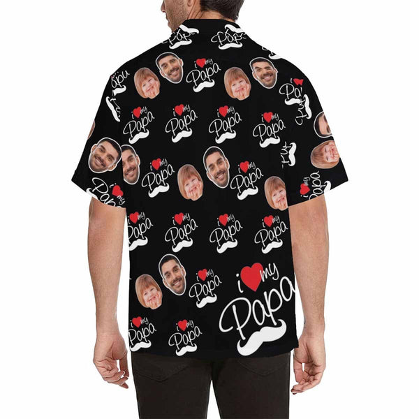 Custom Image Hawaiian Shirt with Face Greatest Love My Papa Hawaiian Shirt Gift with Your Face for Him