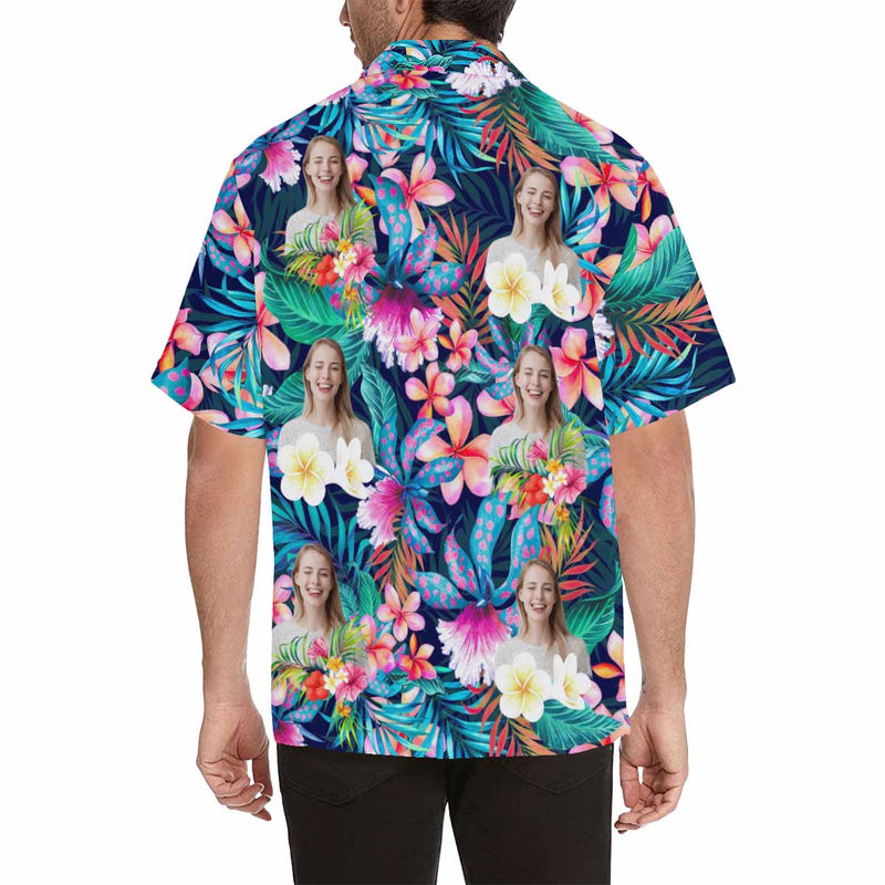 Custom Face Hawaiian Shirt Funny Photo Hawaiian Shirt for Husband Personalized Hawaiian Shirt Photo Tropical Aloha Shirt For Men