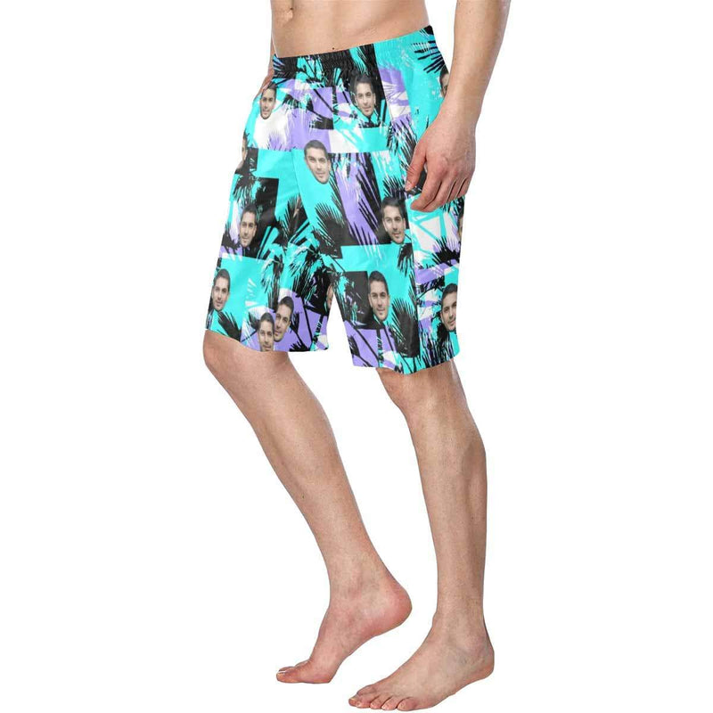 Custom Face Tree Personalized Photo Men's Elastic Beach Short