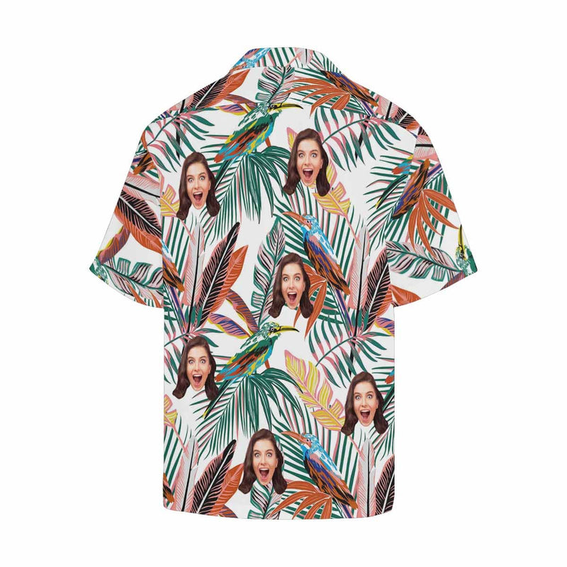 Custom Face Girlfriend Hawaiian Floral Shirts Casual Men's Summer Shirts Put Your Face on Shirt