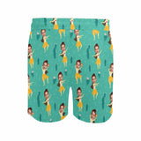 Custom Face Swim Trunks Swim Shorts Personalized Face Scarecrow Green Swim Trunks