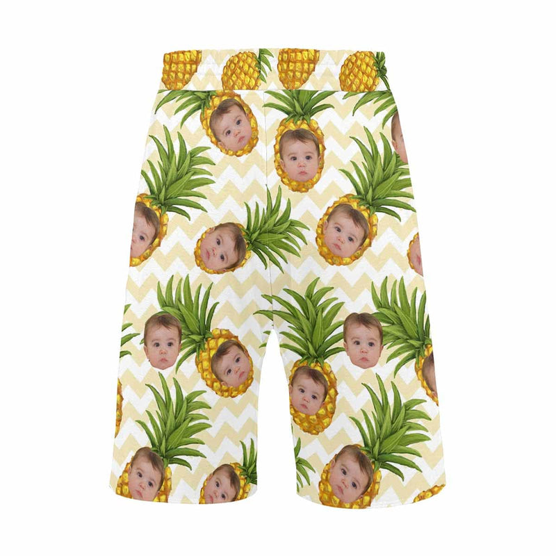 Custom Face In Pineapple Men's All Over Print Casual Shorts