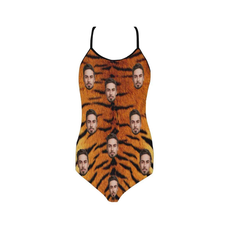 Custom Face Tiger Women's Slip One Piece Swimsuit