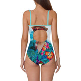 Custom Face Sea Wave Women's Slip One Piece Swimsuit