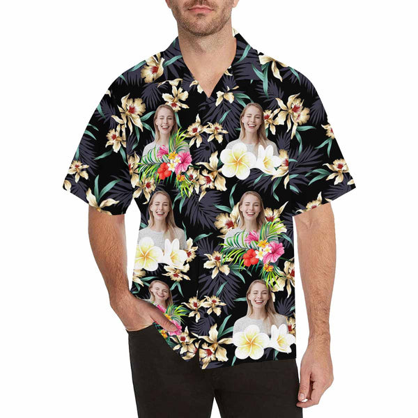 Custom Face Hawaiian Shirt Funny Photo Hawaiian Shirt for Husband Personalized Hawaiian Shirt Photo Tropical Aloha Shirt For Men