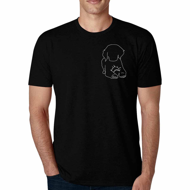 Custom Portrait Outline Shirt, Line Art Photo Shirt For Male, Custom Men's All Over Print T-shirt, Photo Outline Outfit For Pet