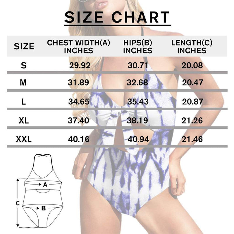 Custom Face Fireworks Women's Backless Bow One Piece Swimsuit