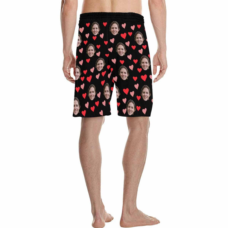 Custom Face Beautiful Love Men's All Over Print Casual Shorts