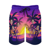 Custom Face Beauty Sunset Personalized Photo Men's Quick-drying Beach Shorts