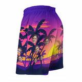 Custom Face Beauty Sunset Personalized Photo Men's Quick-drying Beach Shorts