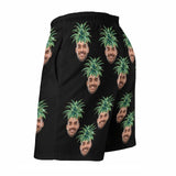 Custom Face Pineapple Style Personalized Photo Men's Quick-drying Beach Shorts