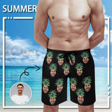 Custom Face Pineapple Style Personalized Photo Men's Quick-drying Beach Shorts