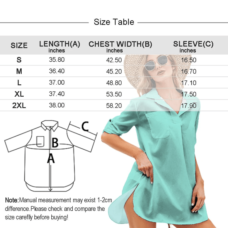 Custom Face Blue Leaf Women's Kimono Chiffon Cover Up Personalized Beach Wrap Cover Up Dress