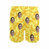 Custom Face Banana Quick-Dry Swim Trunks Men's Bathing Suit