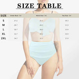 Custom Face Green Leaves High Waist Bikini Personalized Chest Bow Two-piece Bikini Swimsuit Set