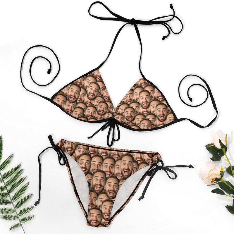 Custom Face Sexy Bikini Personalized Swimwear Women's Two-Piece Bikini Swimwear Summer Beach Pool Set