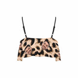 Ruffle Bikini Top-Custom Face Leopard Personalized Bikini Swimsuit Top