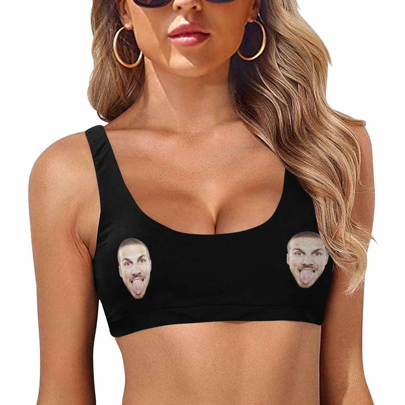 Sport Top-Custom Face Boyfriend Personalized Bikini Swimsuit Top