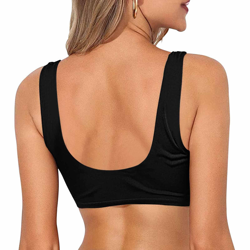 Sport Top-Custom Face Seamless 2 in 1 Women's Sexy Summer Basic Sleeveless Stretch Crop Tank Top&Bikini Top