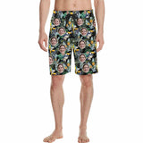 Custom Face Leaves Birds Men's All Over Print Casual Shorts