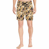 Custom Face Puppy Men's Quick Dry Swim Shorts, Personalized Funny Swim Trunks