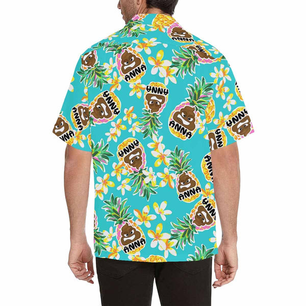 Custom Name Funny Flower Hawaiian Shirts Casual Men's Summer Shirts Design Your Own Custom Vacation Party