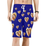 Custom Face Multiple Color Personalized Couple Photo Men's Beach Short-Drawstring Short